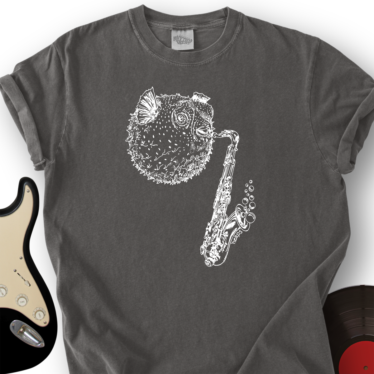 Puffer Fish Saxophone T-Shirt product image 2