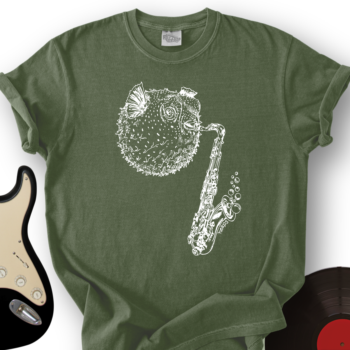 Puffer Fish Saxophone T-Shirt product image 5