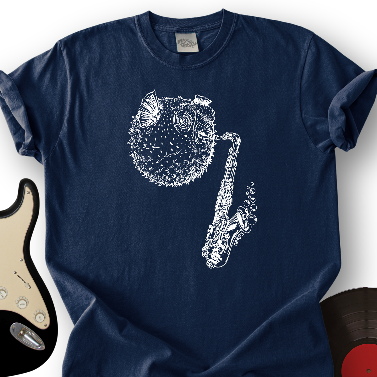 Puffer Fish Saxophone T-Shirt product image 1