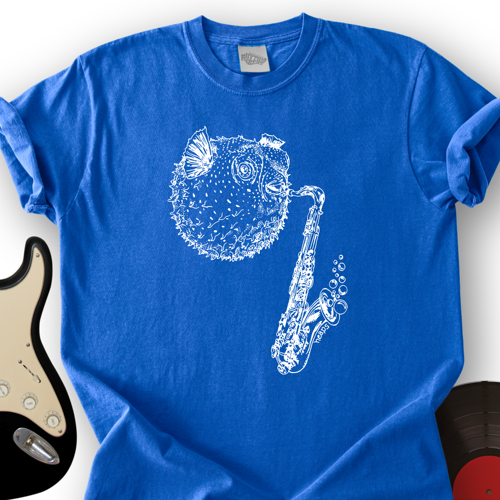 Puffer Fish Saxophone T-Shirt product image 3