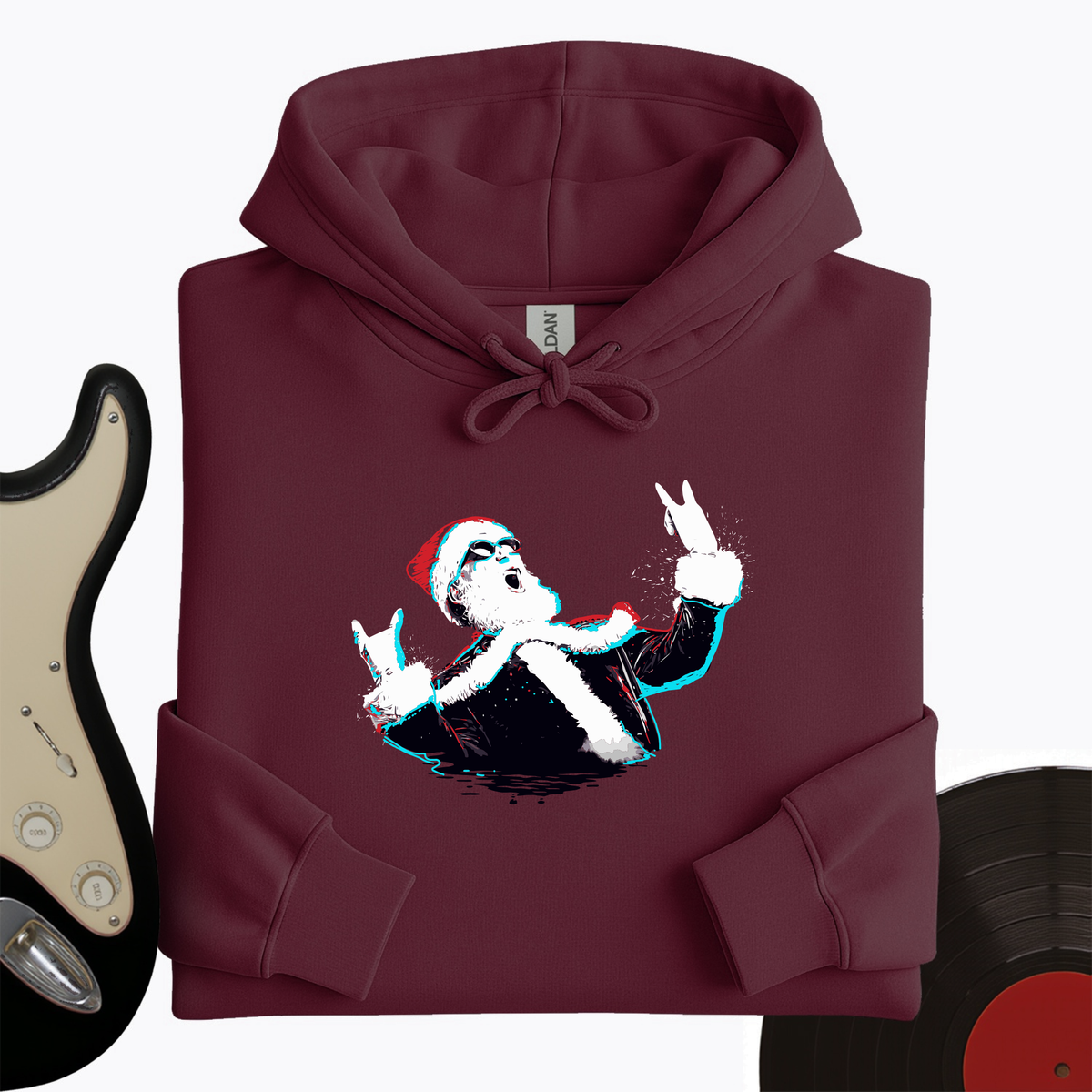 Rock and Roll Santa Hoodie product image 3