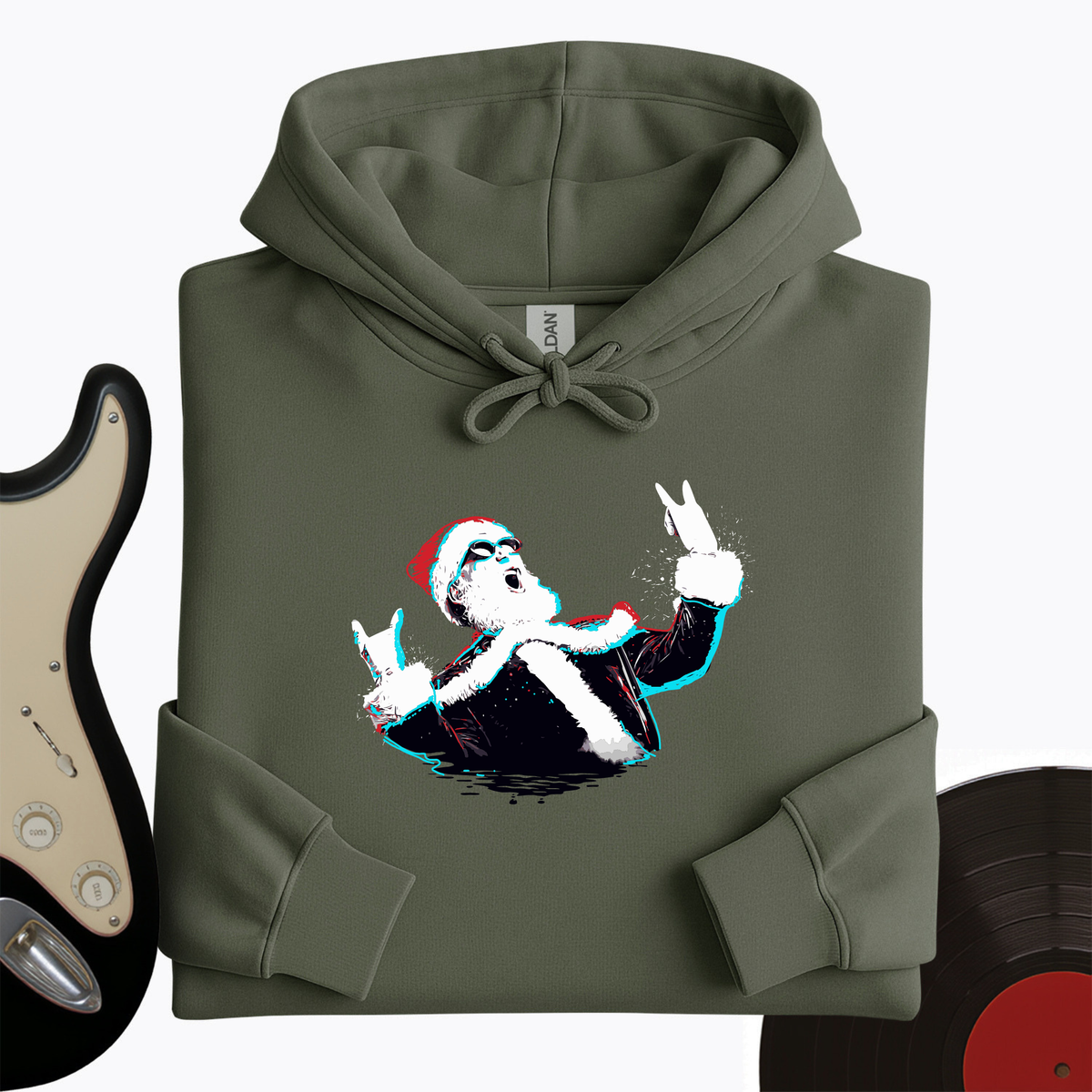 Rock and Roll Santa Hoodie product image 1