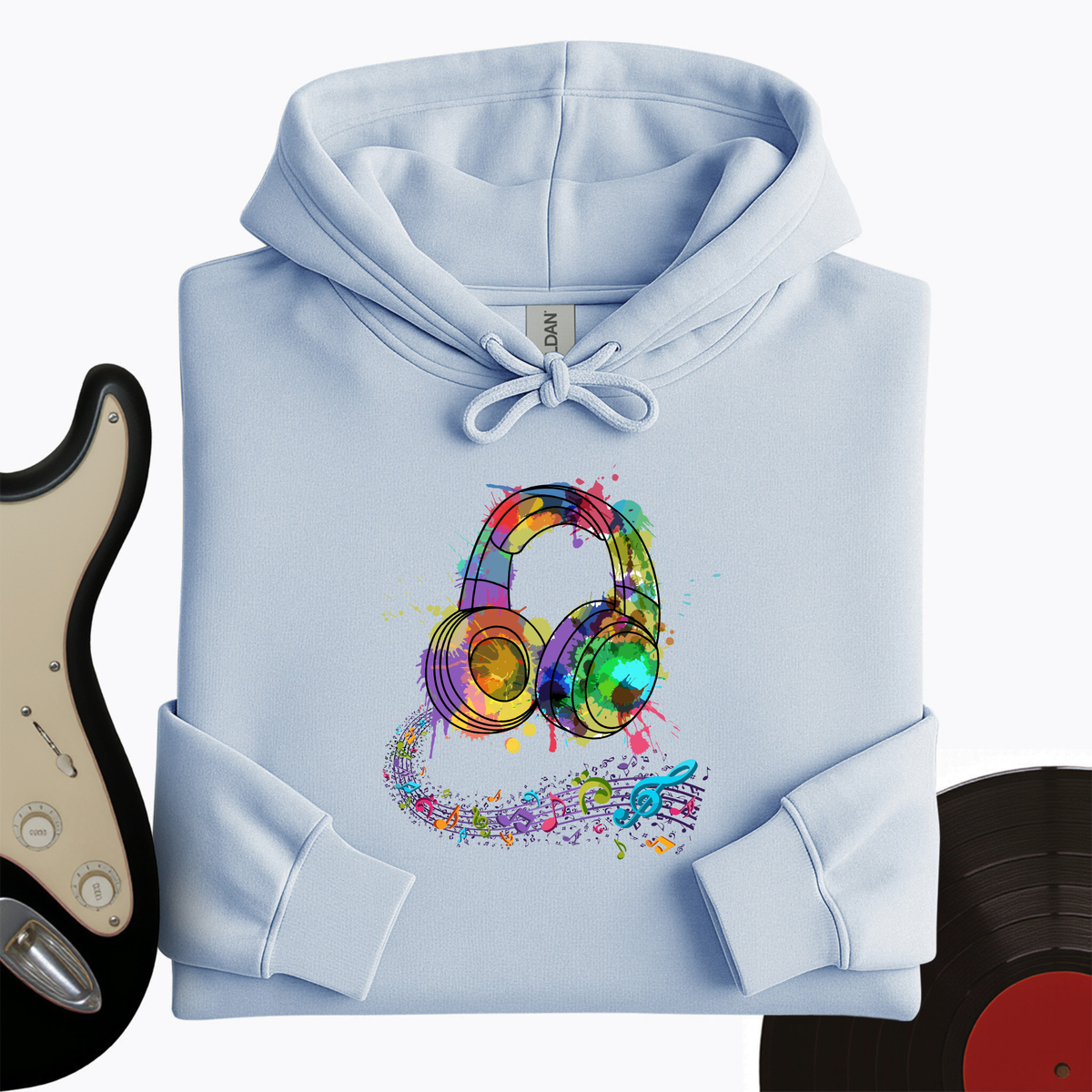 Watercolor Headphones Hoodie product image 10