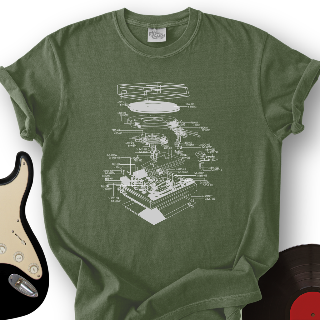 Vinyl Turntable Diagram T-Shirt product image 7