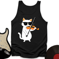 Cat Playing Violin Tank Top