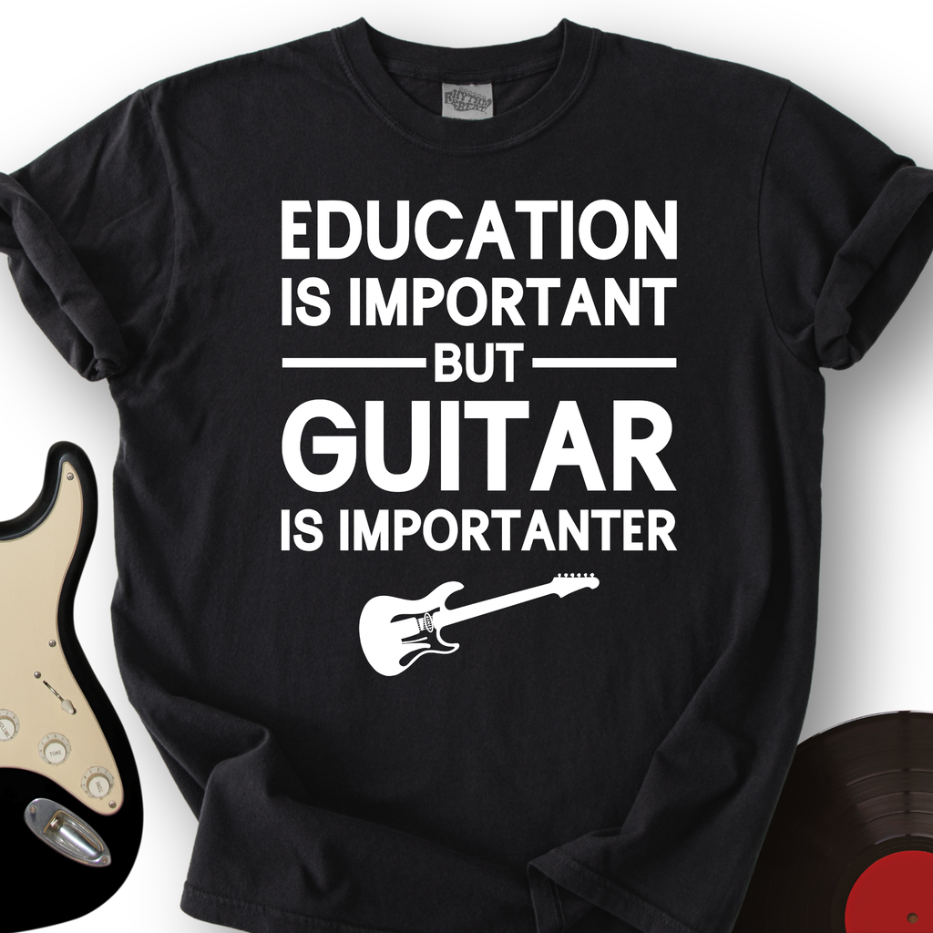 Education Is Important But Guitar Is Importanter T-Shirt product image 6