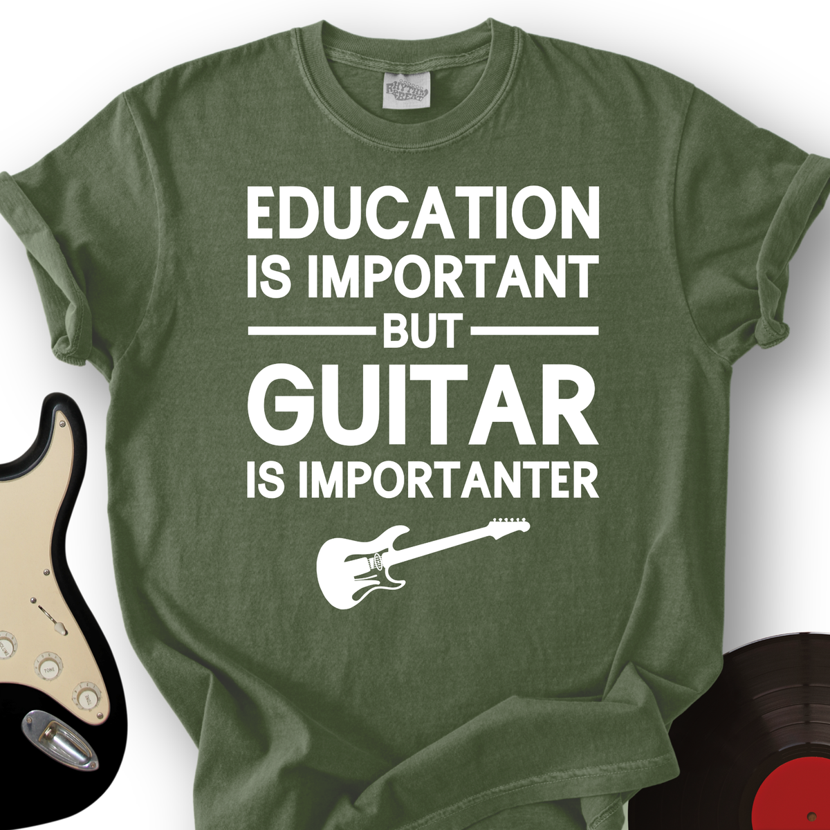 Education Is Important But Guitar Is Importanter T-Shirt product image 7