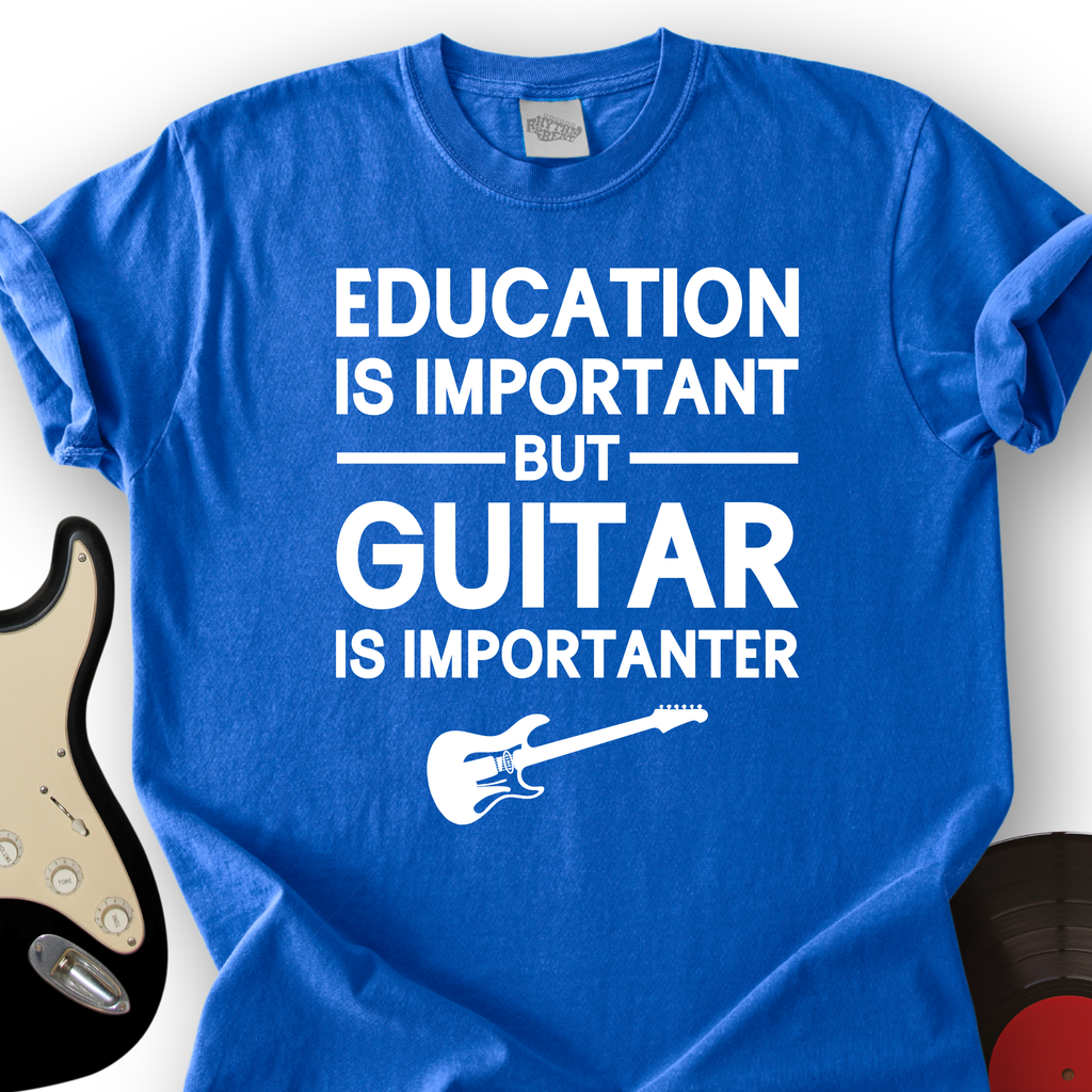 Education Is Important But Guitar Is Importanter T-Shirt product image 3