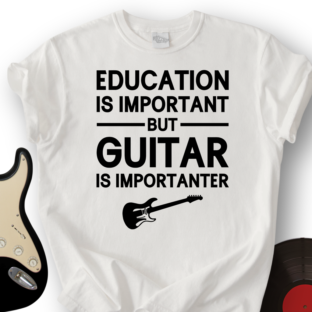 Education Is Important But Guitar Is Importanter T-Shirt product image 5