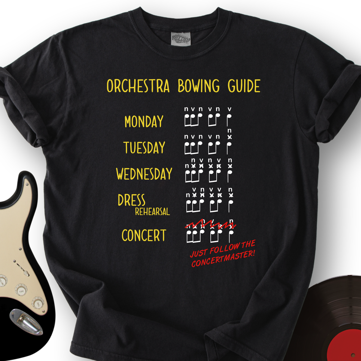 Orchestra Bowing Guide T-Shirt product image 1