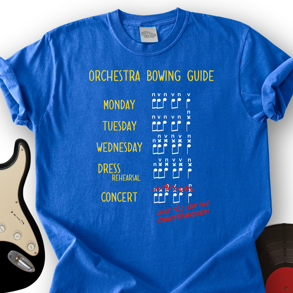 Orchestra Bowing Guide T-Shirt product image 3