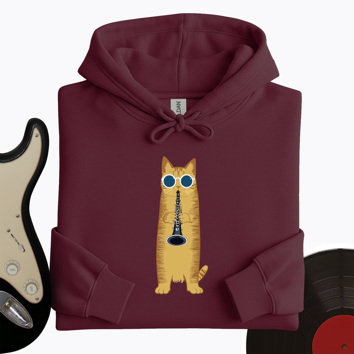 Cat Playing The Clarinet Hoodie product image 2