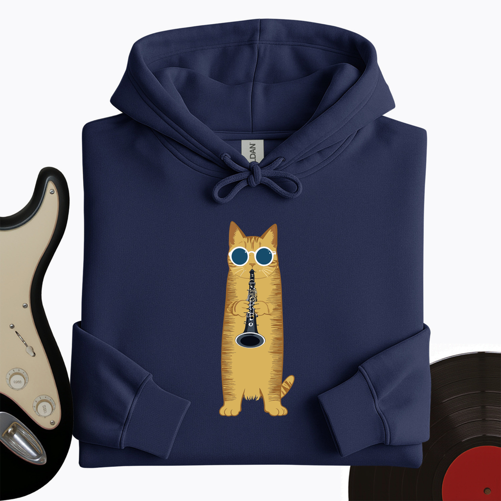 Cat Playing The Clarinet Hoodie product image 3