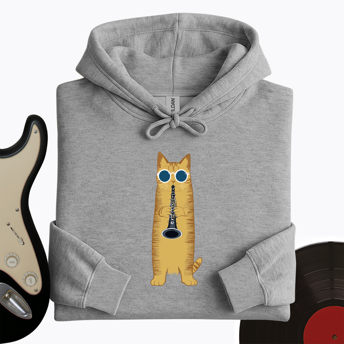 Cat Playing The Clarinet Hoodie product image 4