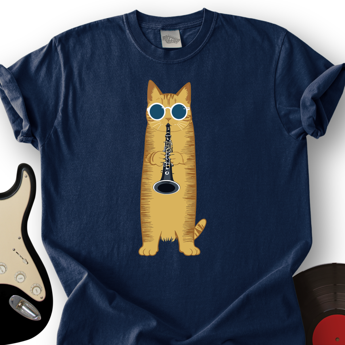 Cat Playing The Clarinet T-Shirt product image 1