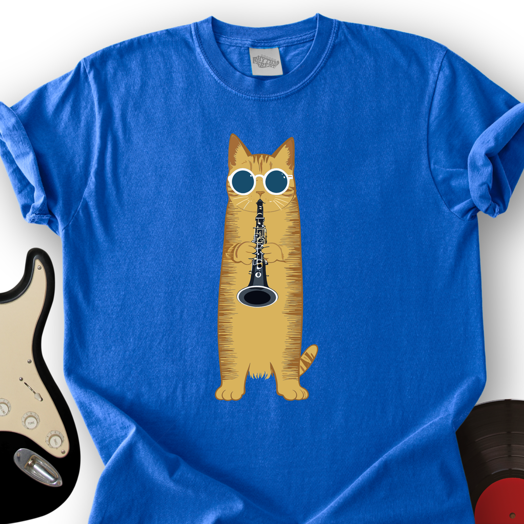 Cat Playing The Clarinet T-Shirt product image 2