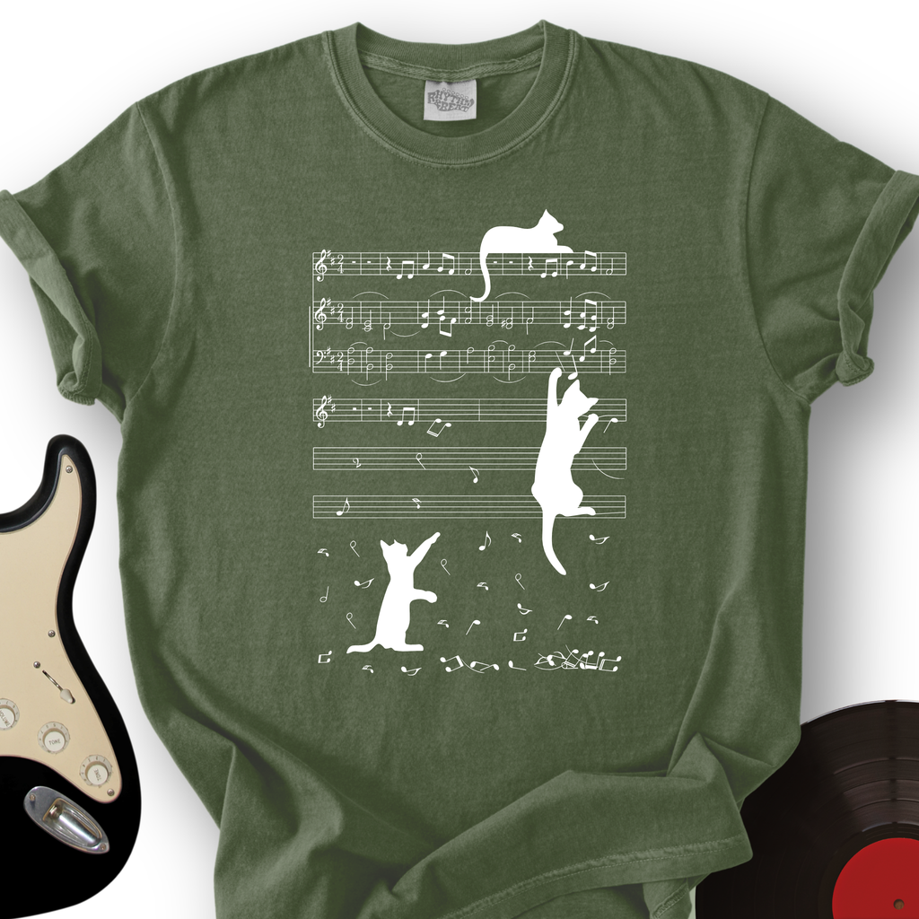Climbing Cat On Musical Note T-Shirt product image 6
