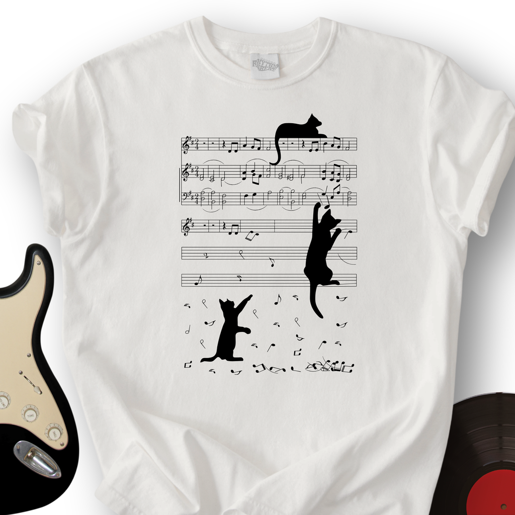 Climbing Cat On Musical Note T-Shirt product image 4