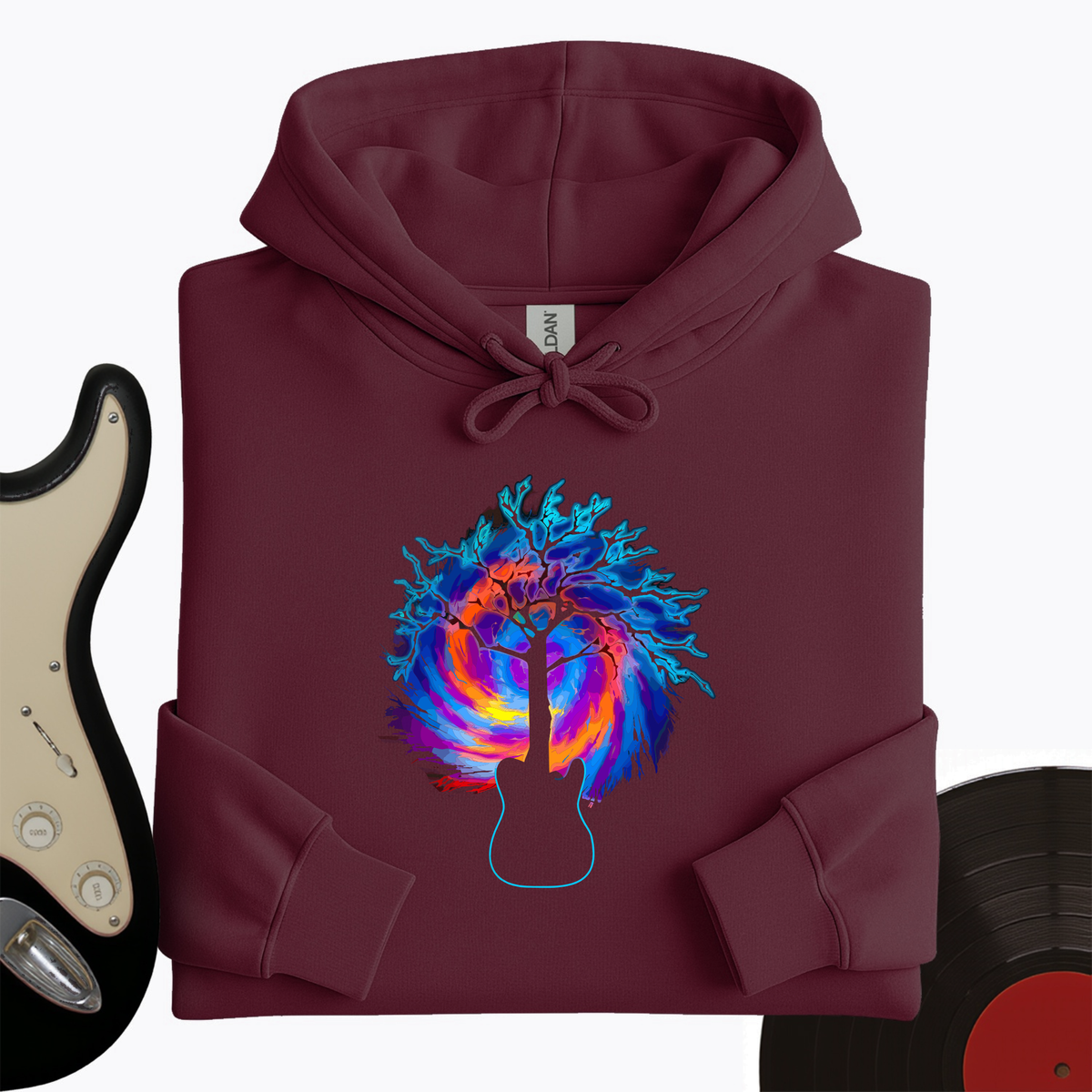 Psychedelic Tree Guitar Hoodie product image 3