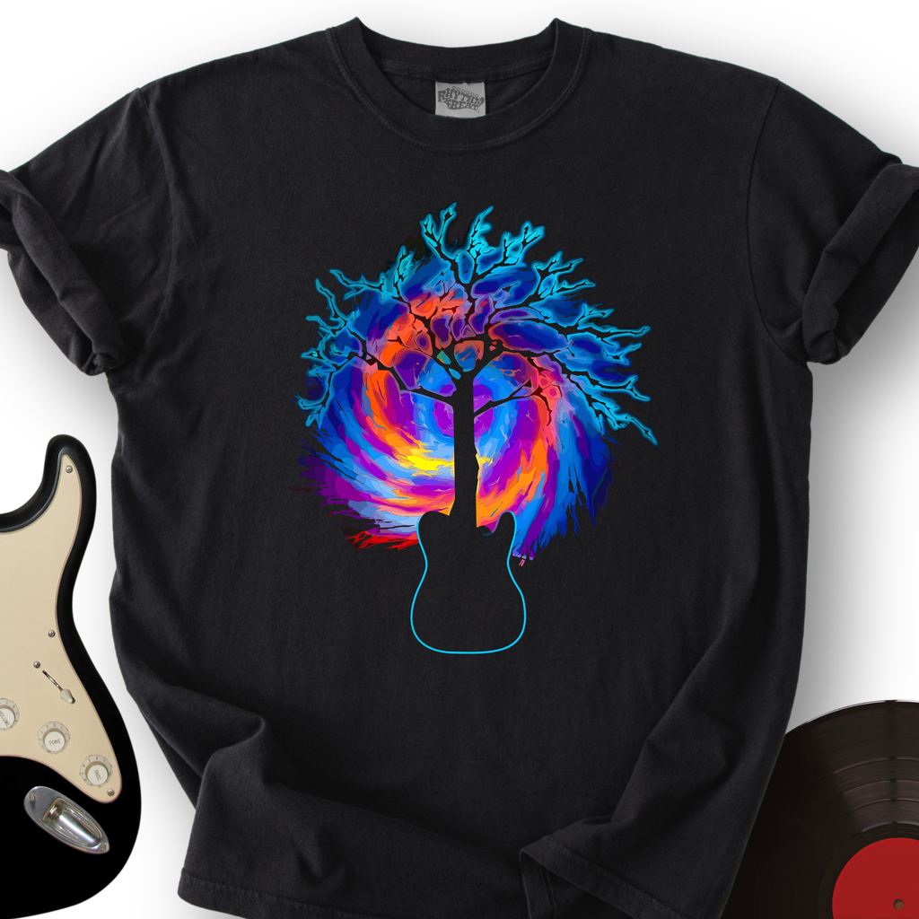 Psychedelic Tree Guitar T-Shirt product image 1