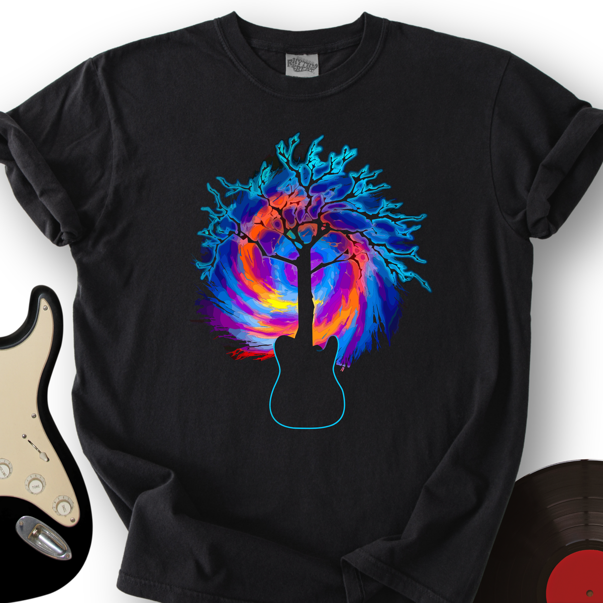 Psychedelic Tree Guitar T-Shirt product image 1