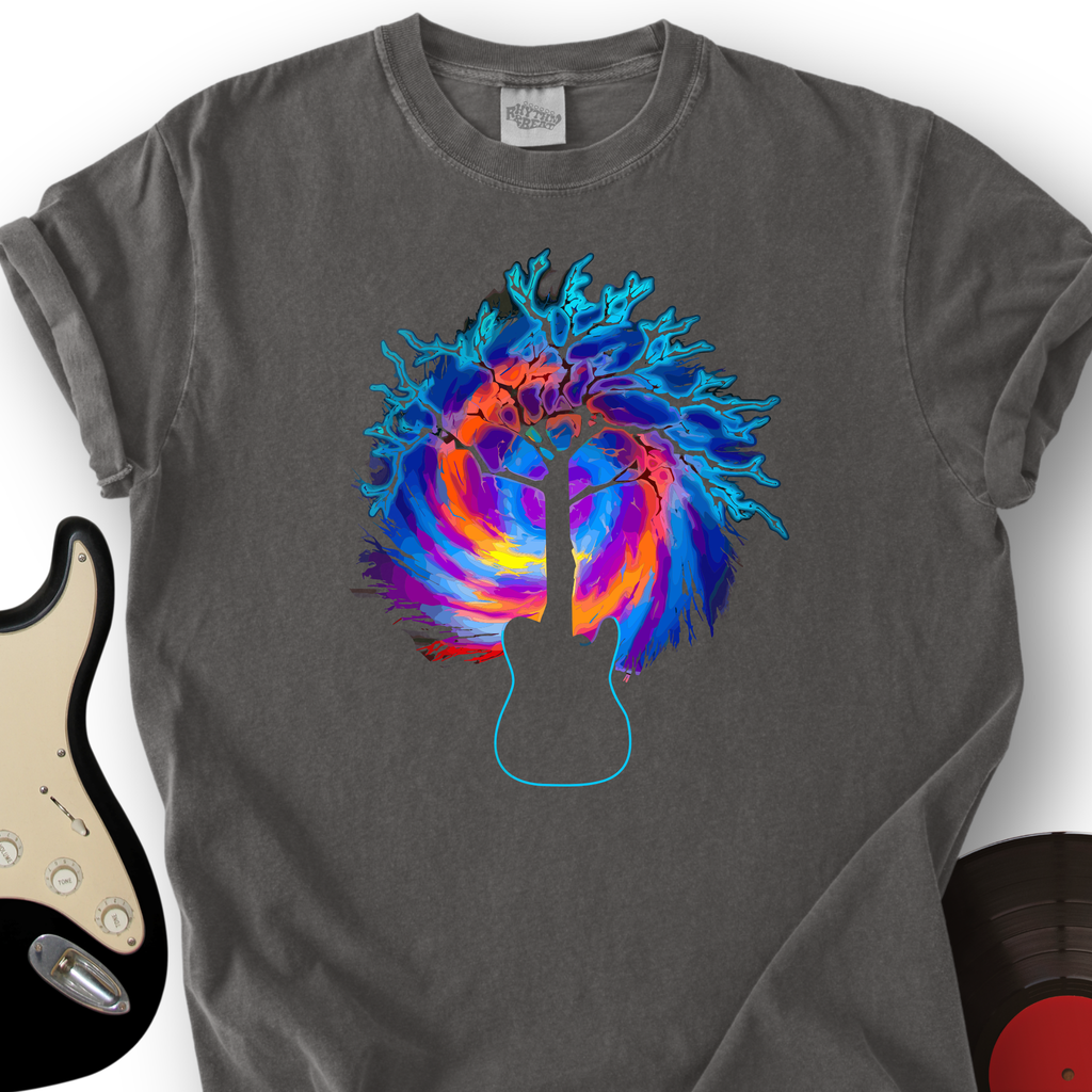 Psychedelic Tree Guitar T-Shirt product image 6