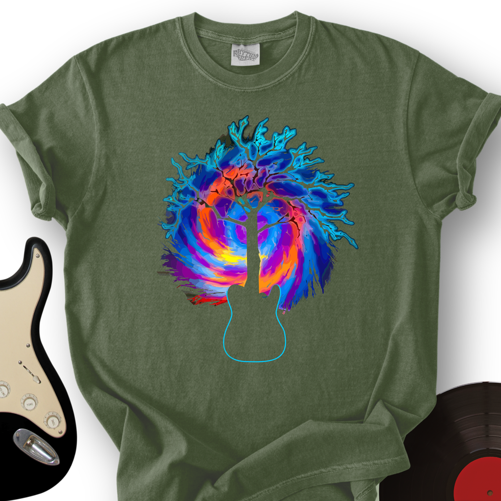 Psychedelic Tree Guitar T-Shirt product image 5