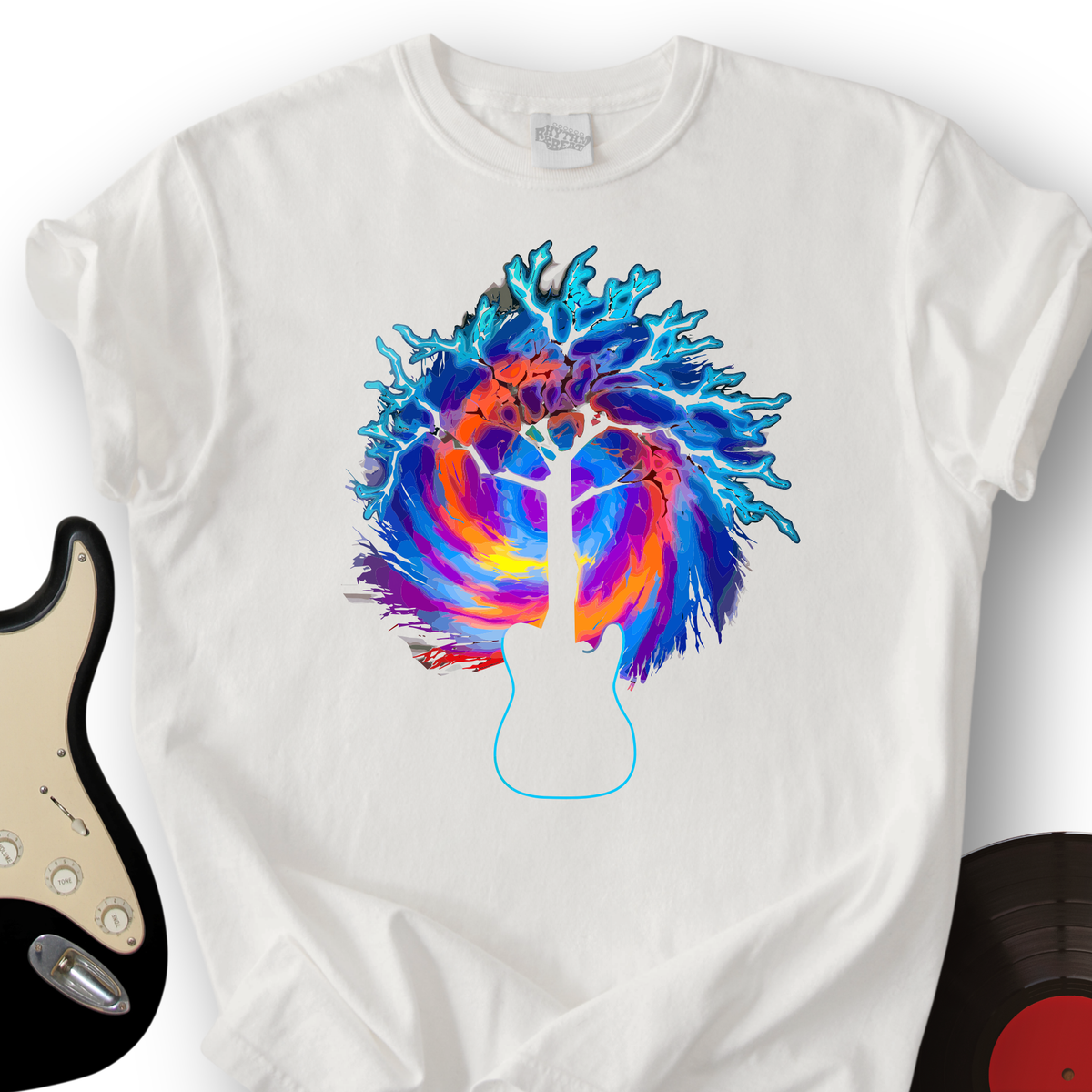 Psychedelic Tree Guitar T-Shirt product image 4