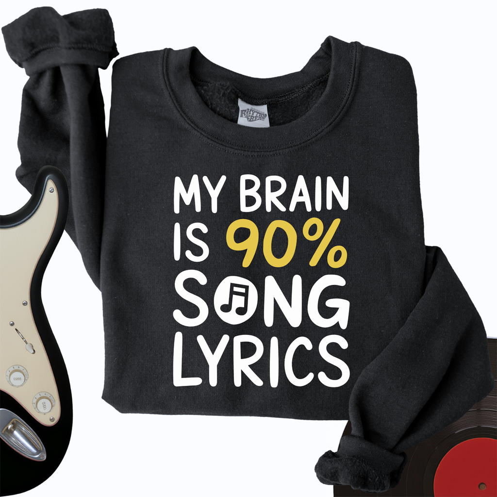 My Brain Is 90% Song Lyrics Crewneck product image 2