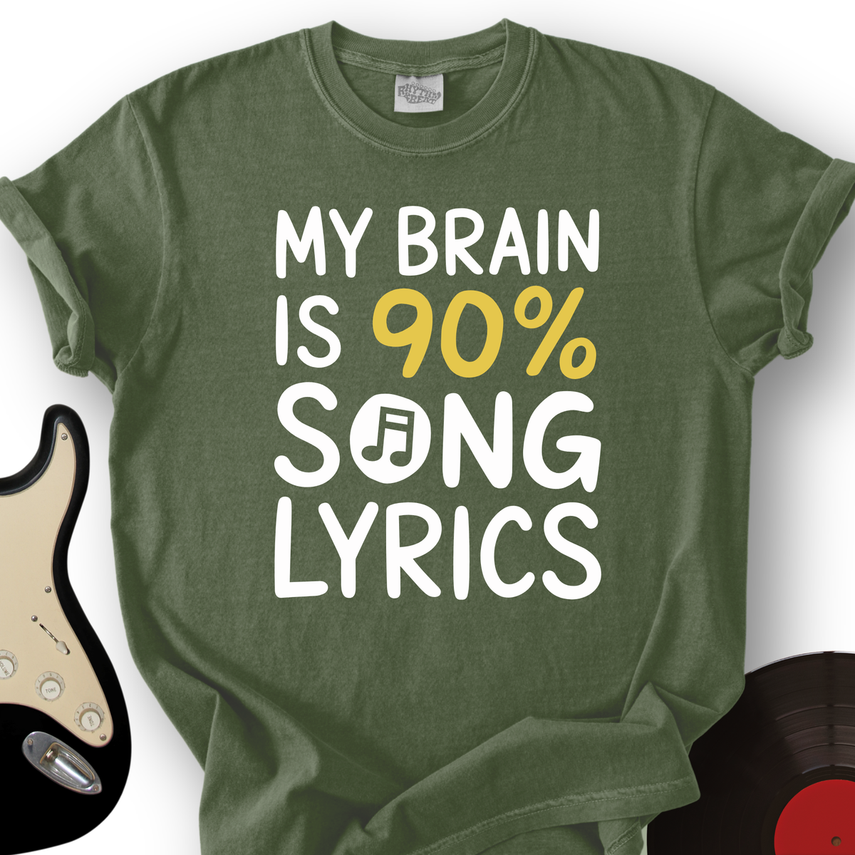 My Brain Is 90% Song Lyrics T-Shirt product image 4