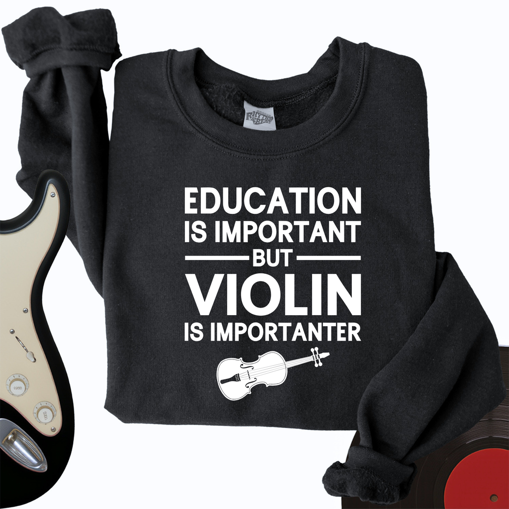 Education Is Important But Violin Is Importanter Crewneck product image 4