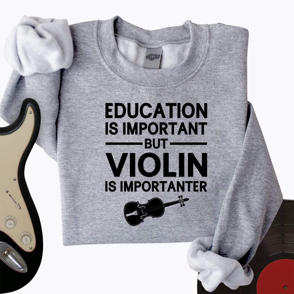 Education Is Important But Violin Is Importanter Crewneck product image 2