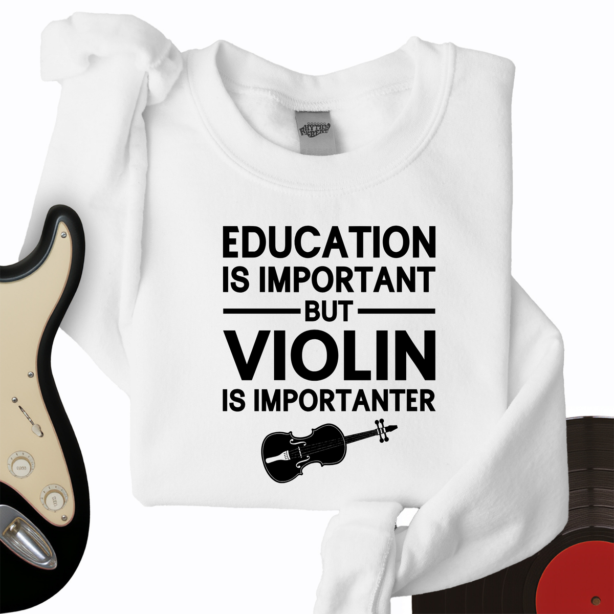 Education Is Important But Violin Is Importanter Crewneck product image 3