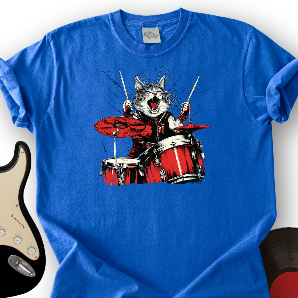 Cat Playing Drums T-Shirt product image 4
