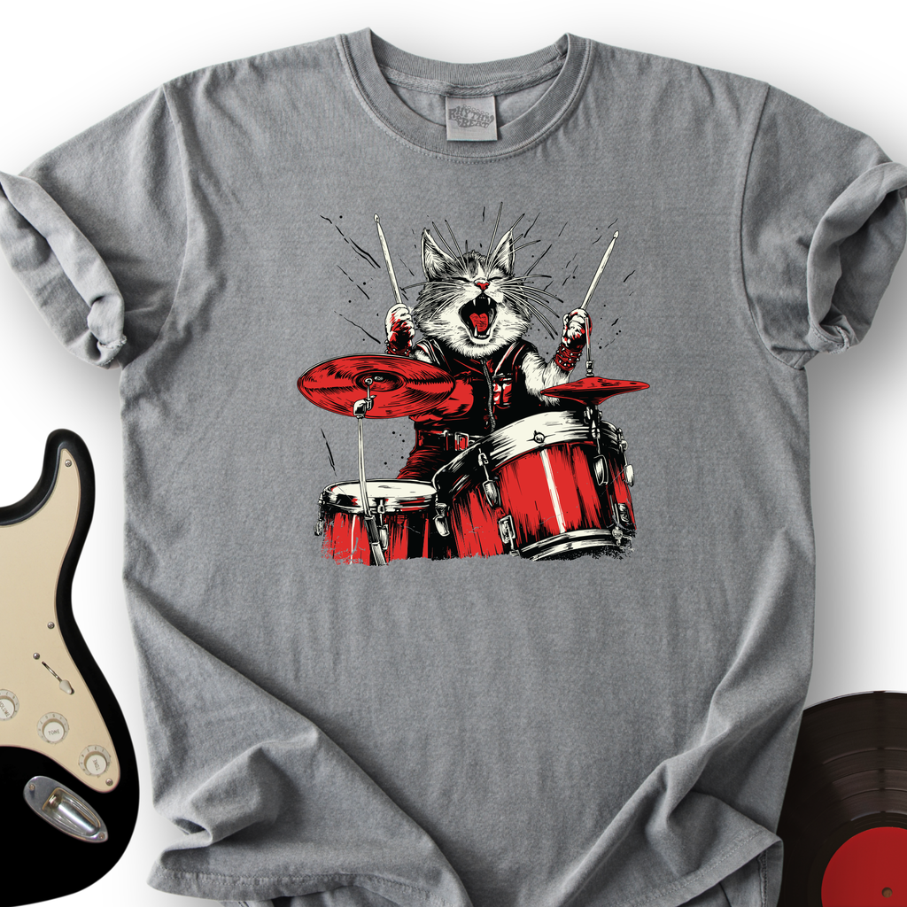 Cat Playing Drums T-Shirt product image 5