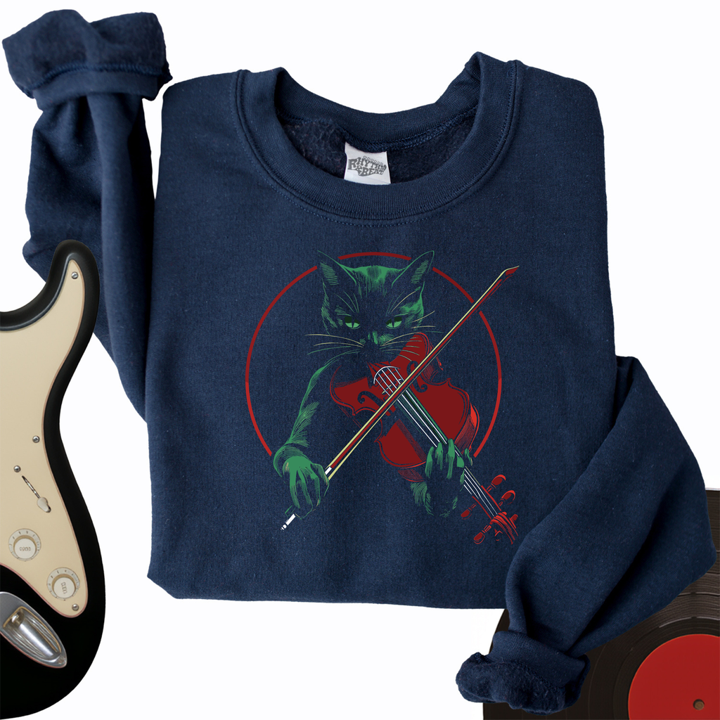 Black Cat Violin Crewneck product image 2