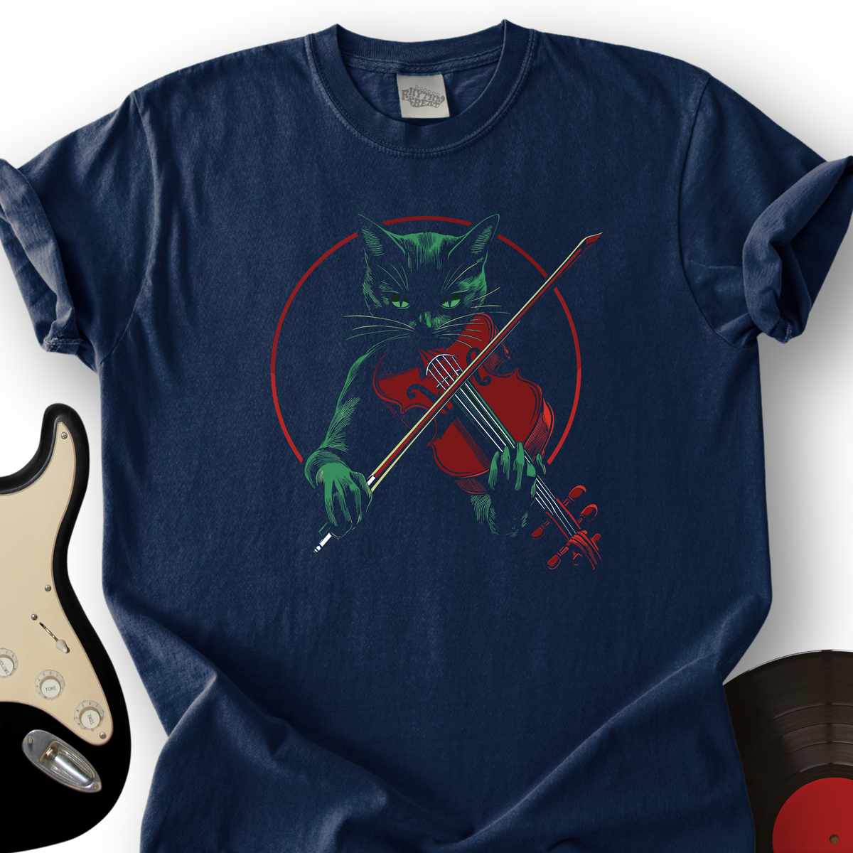 Black Cat Violin T-Shirt product image 3