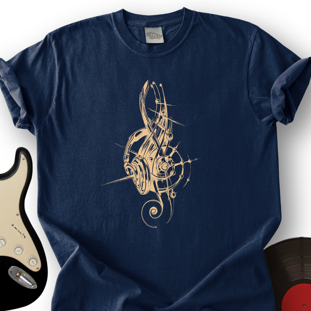 Treble Clef Headphones T-Shirt product image 3