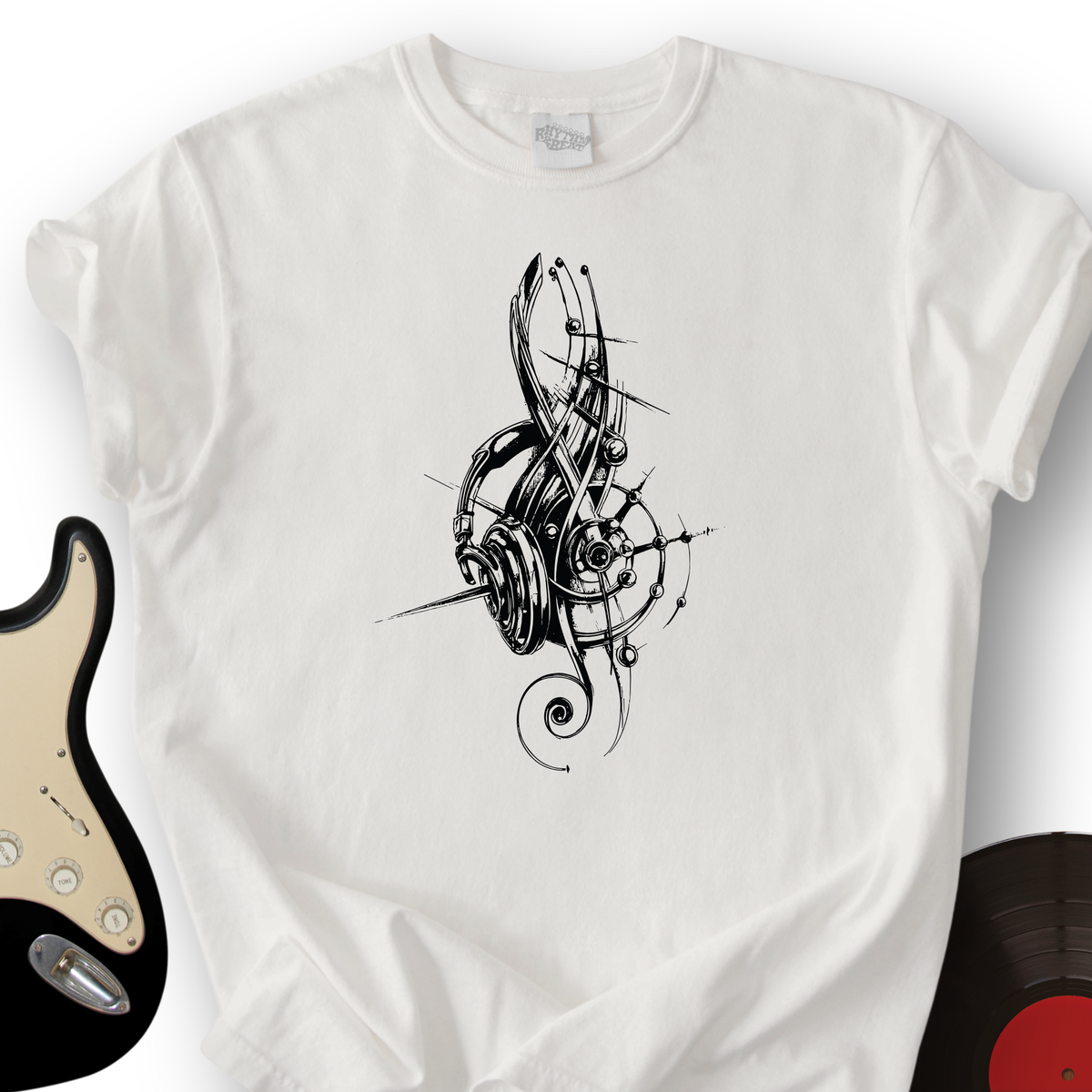 Treble Clef Headphones T-Shirt product image 6