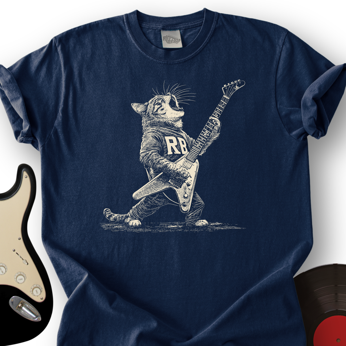 Engraved Rockstar Cat T-Shirt product image 3
