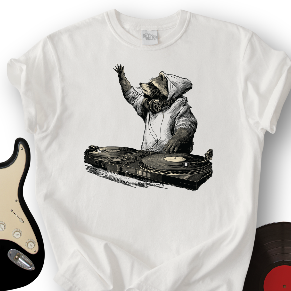 Raccoon Turntables T-Shirt product image 5