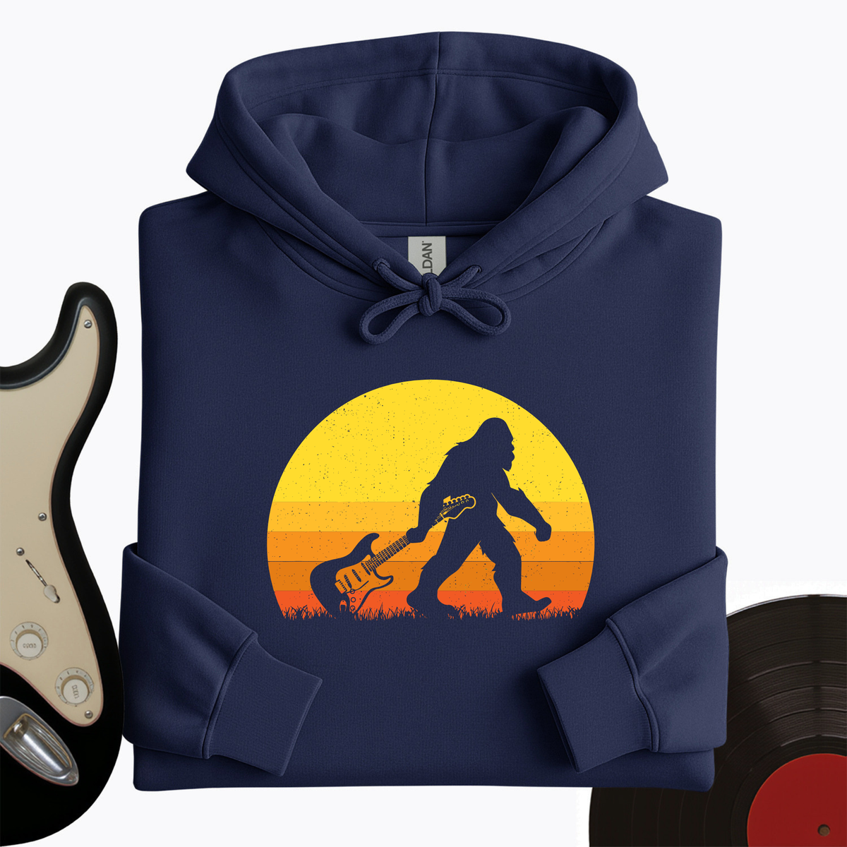 Bigfoot Dragging Guitar Hoodie product image 1