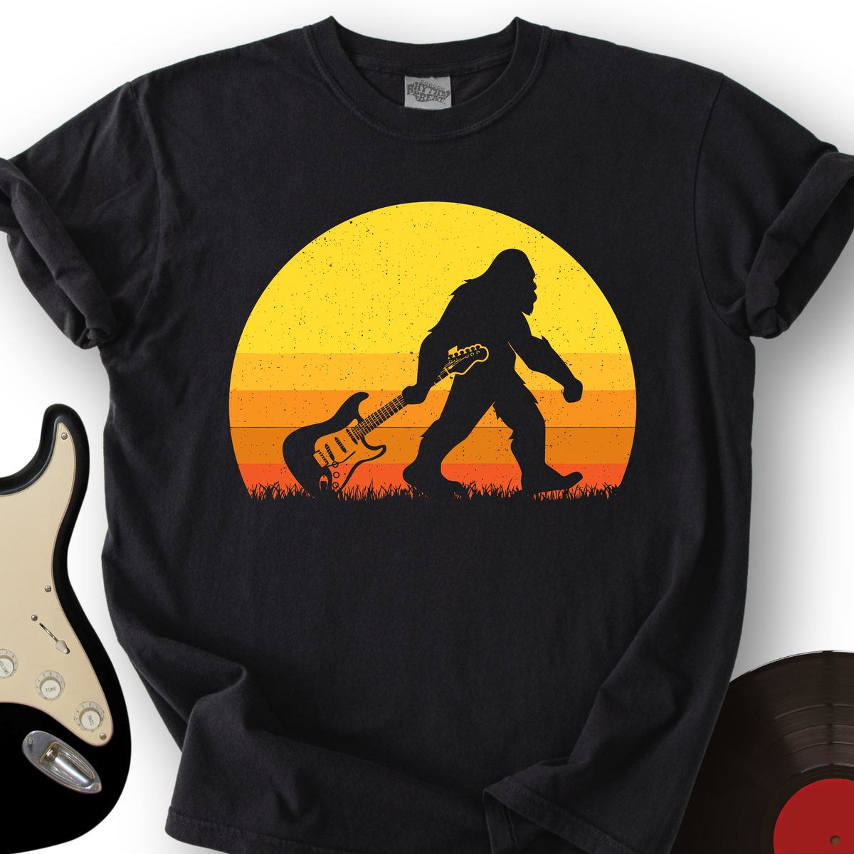Bigfoot Dragging Guitar T-Shirt product image 1