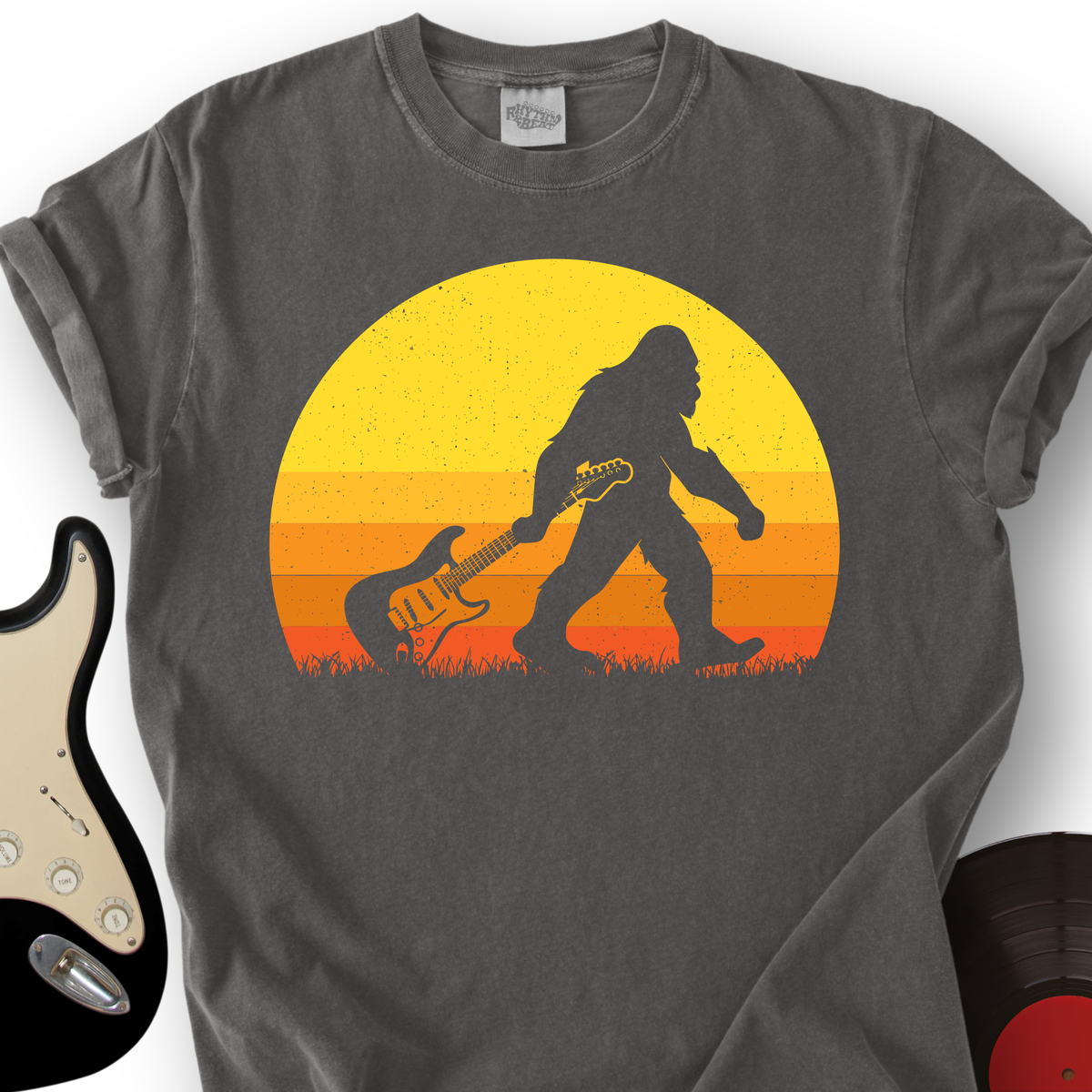 Bigfoot Dragging Guitar T-Shirt product image 2