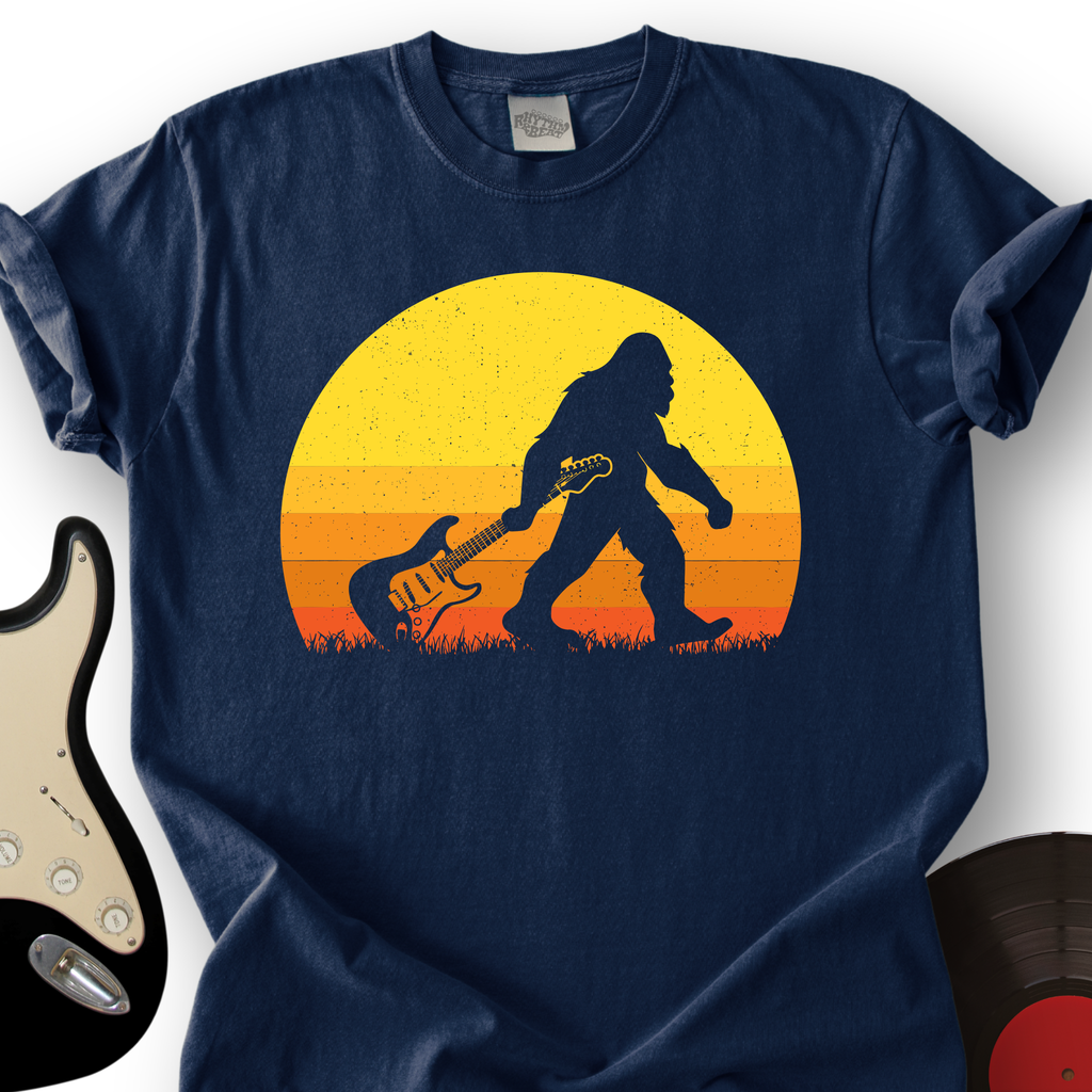 Bigfoot Dragging Guitar T-Shirt product image 3