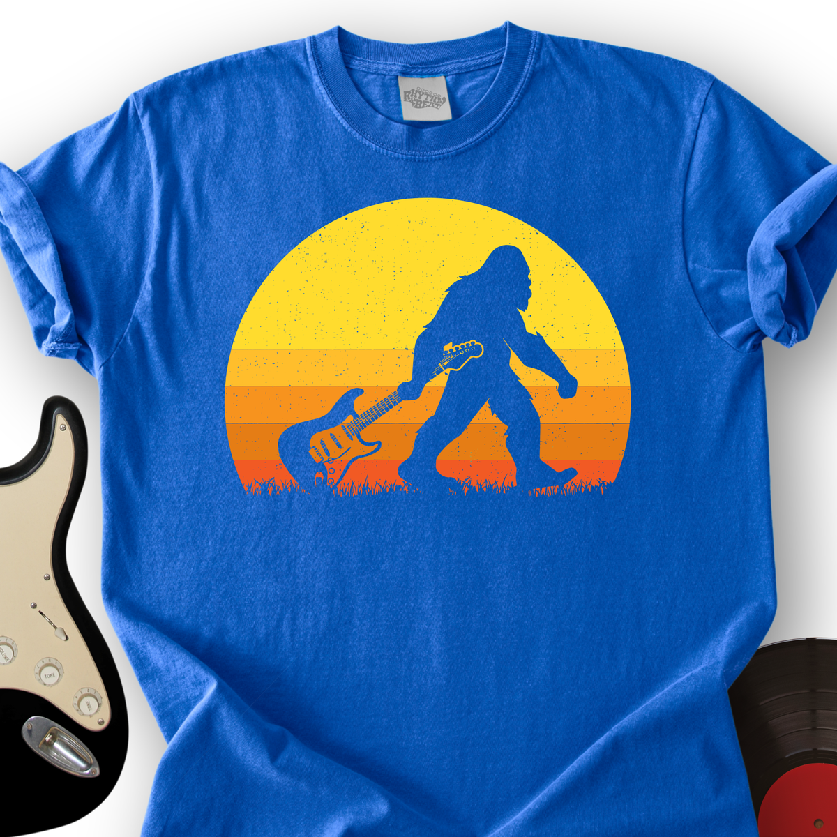 Bigfoot Dragging Guitar T-Shirt product image 4