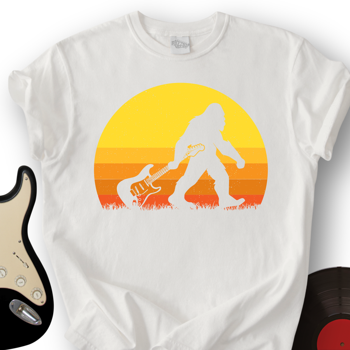 Bigfoot Dragging Guitar T-Shirt product image 6