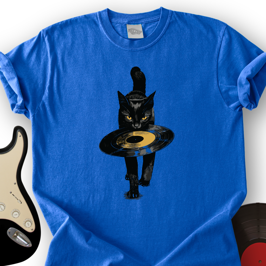Black Cat Vinyl T-Shirt product image 5