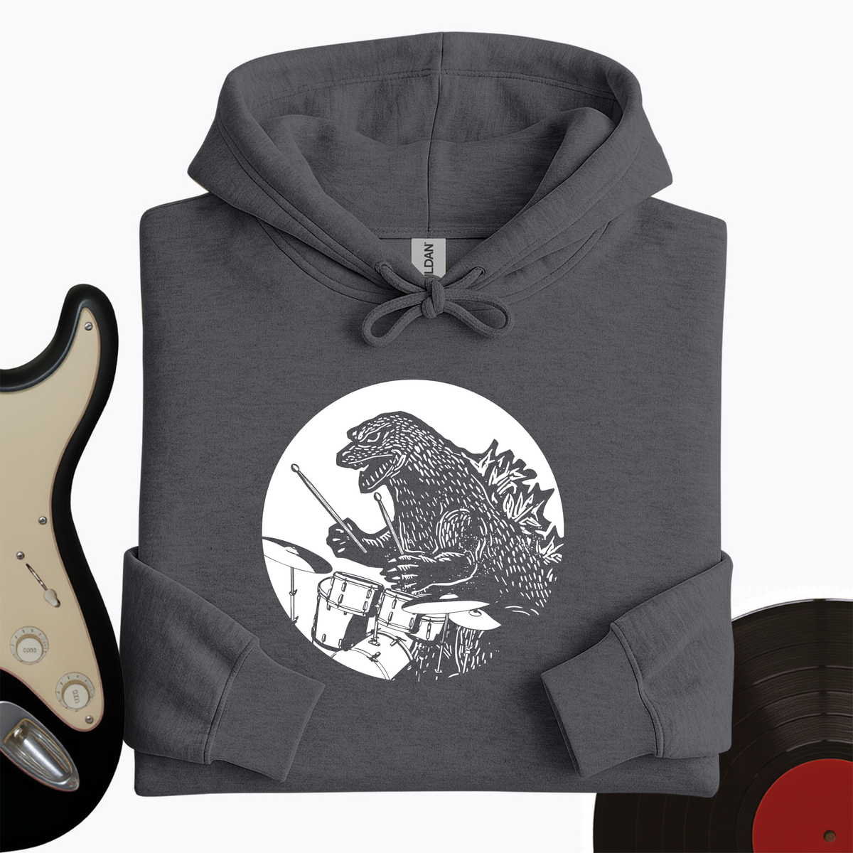 Dino Playing Drums Hoodie product image 3