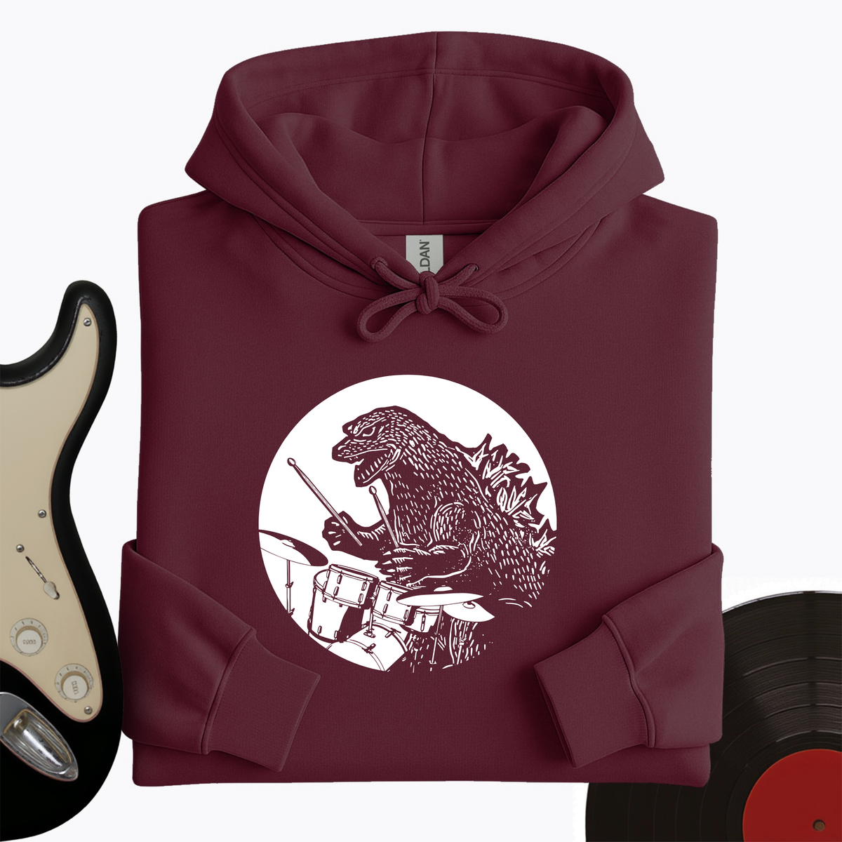 Dino Playing Drums Hoodie product image 4
